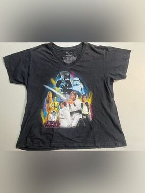 Disney Star Wars Graphic Tee Women’s 2XL Black Darth Vader Movie Shirt